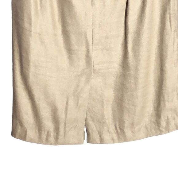 Calvin Klein Linen Pencil Skirt Size 2 Khaki Tan Workwear Minimalist Classic - Picture 5 of 12